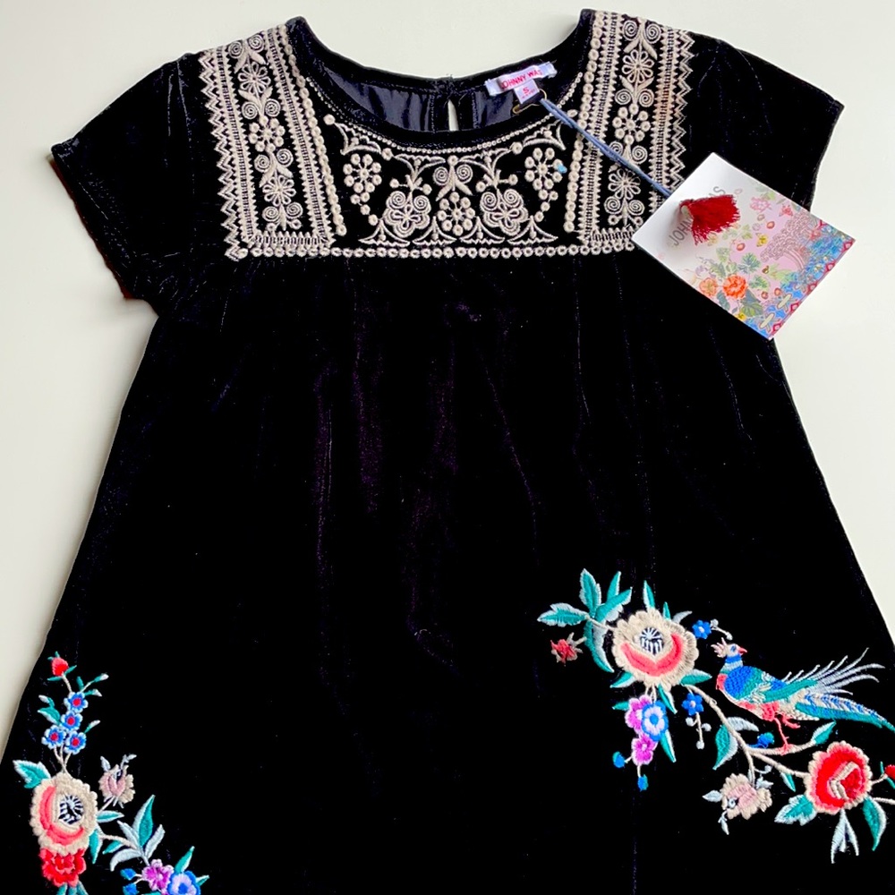 Johnny Was | Black Velvet Peasant Dress | 4-5 Y